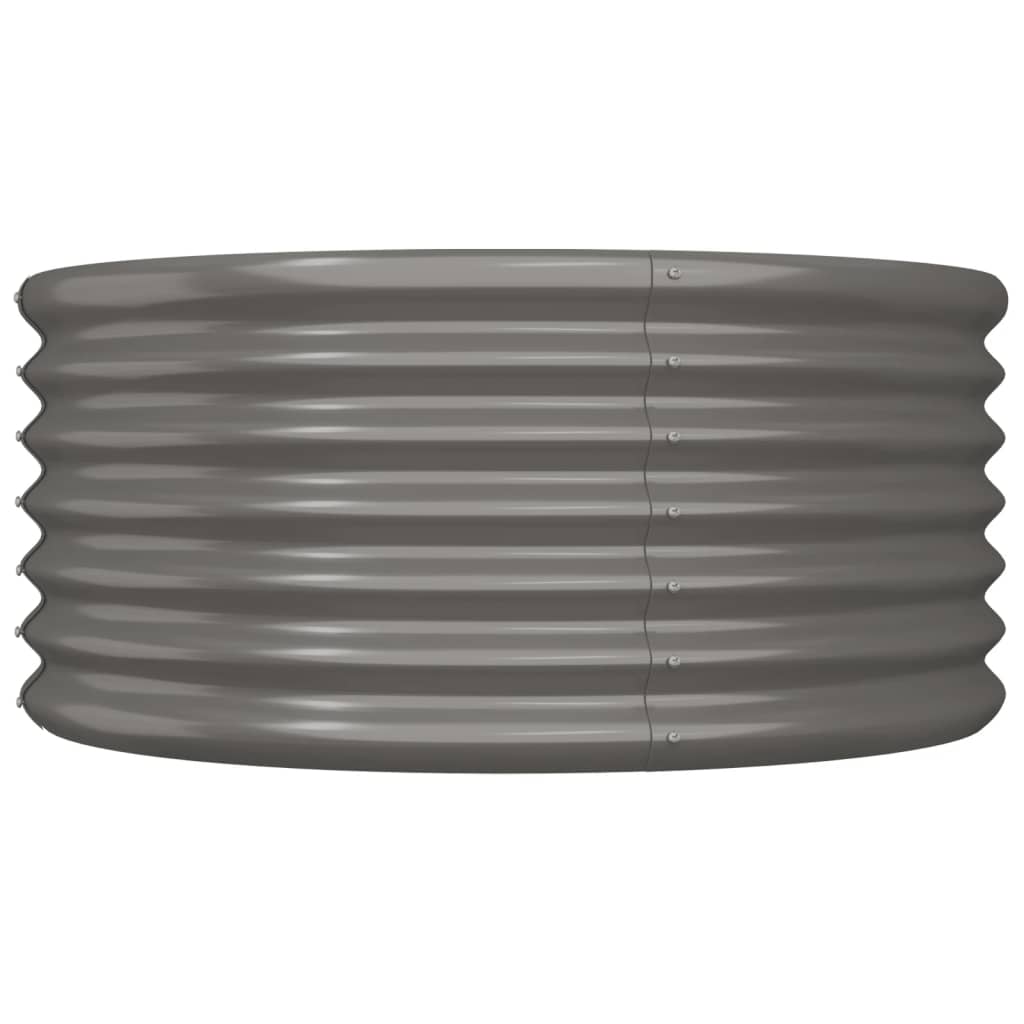 vidaXL Garden Planter Galvanised Steel 80x80x36 cm Grey