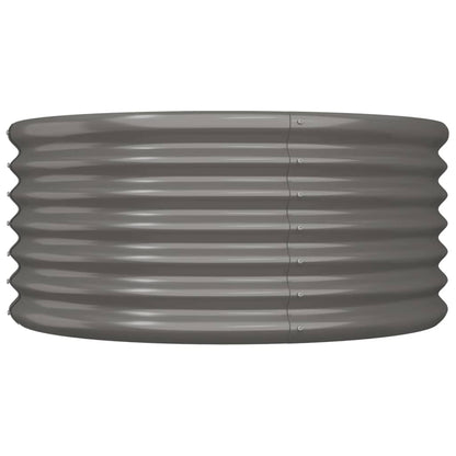 vidaXL Garden Planter Galvanised Steel 80x80x36 cm Grey