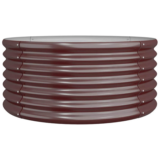 318855 vidaXL Garden Planter Galvanised Steel 80x80x36 cm Brown