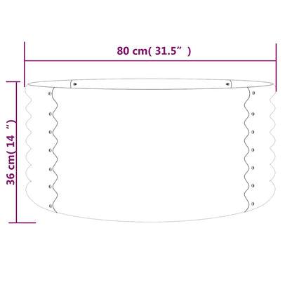 vidaXL Garden Planter | Brown | Powder-coated steel | 80x80x36 cm
