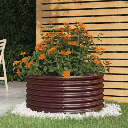 vidaXL Garden Planter | Brown | Powder-coated steel | 80x80x36 cm