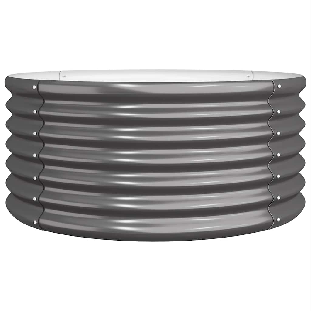 vidaXL Garden Planter Galvanised Steel 80x80x36 cm Anthracite