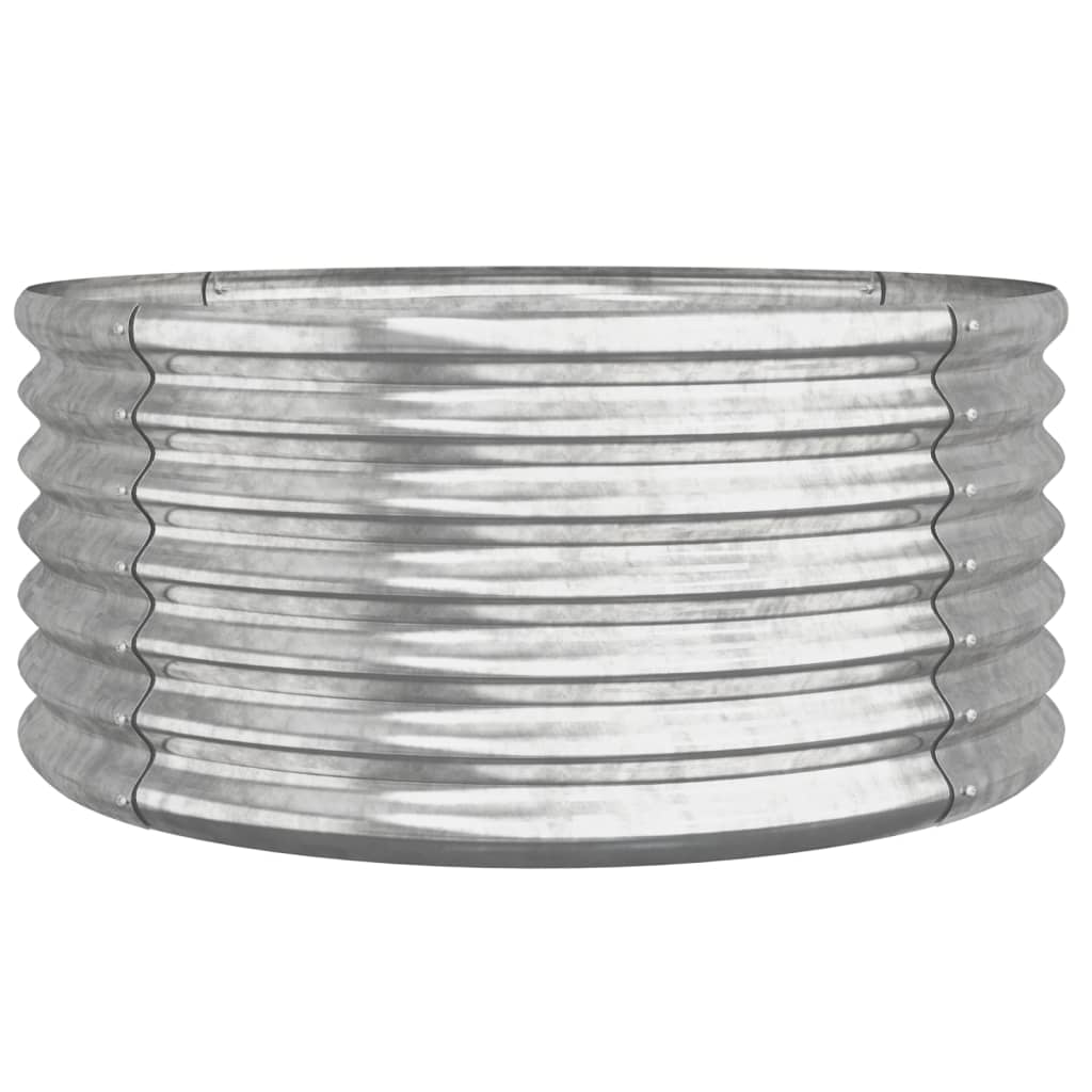 vidaXL Garden Planter Galvanised Steel 80x80x36 cm Silver