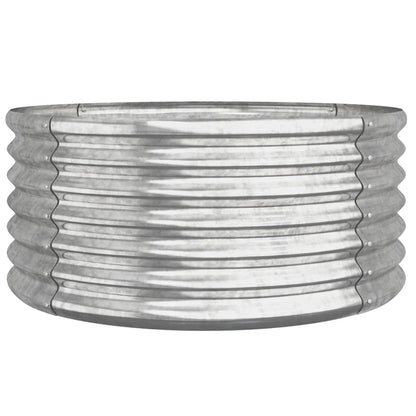 vidaXL Garden Planter Galvanised Steel 80x80x36 cm Silver