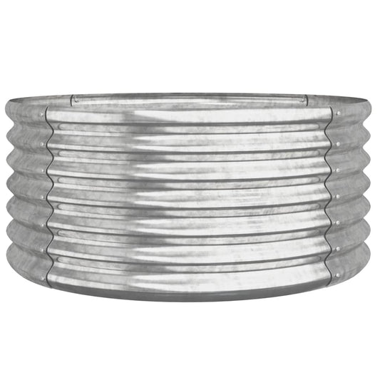vidaXL Garden Planter Galvanised Steel 80x80x36 cm Silver