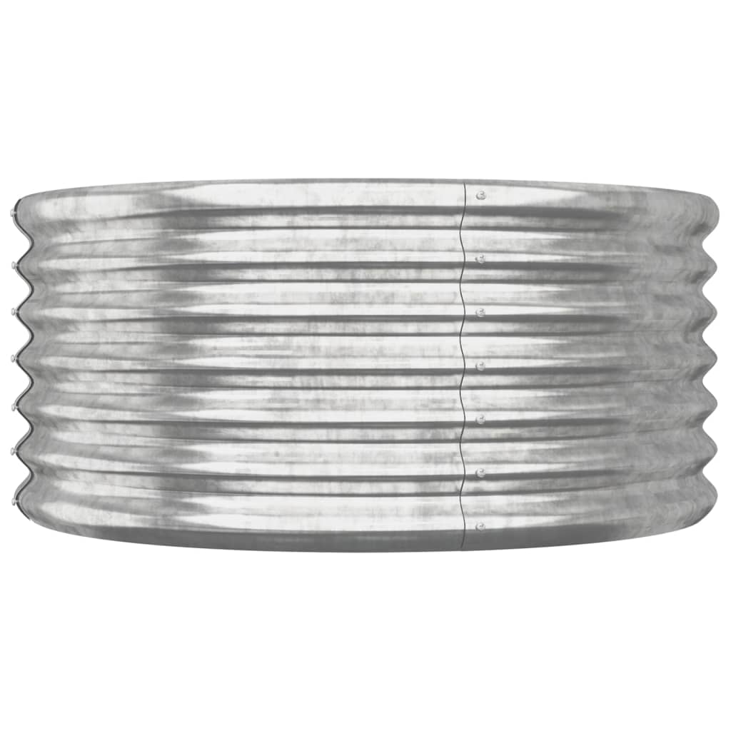 vidaXL Garden Planter Galvanised Steel 80x80x36 cm Silver