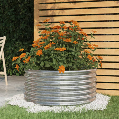 vidaXL Garden Planter Galvanised Steel 80x80x36 cm Silver