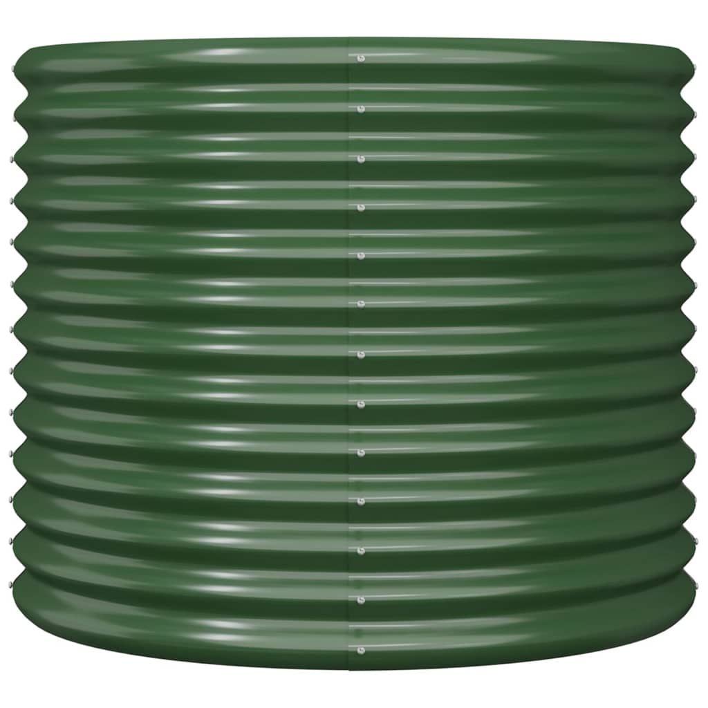 vidaXL Garden Planter Galvanised Steel 80x80x68 cm Green