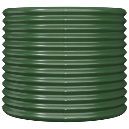 vidaXL Garden Planter Galvanised Steel 80x80x68 cm Green