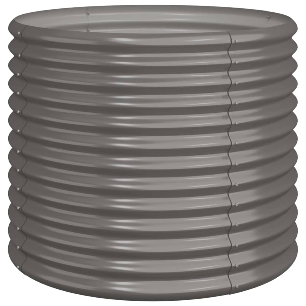 vidaXL Garden Planter Galvanised Steel 80x80x68 cm Grey