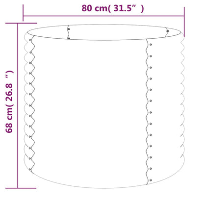 vidaXL Garden Planter Galvanised Steel 80x80x68 cm Grey