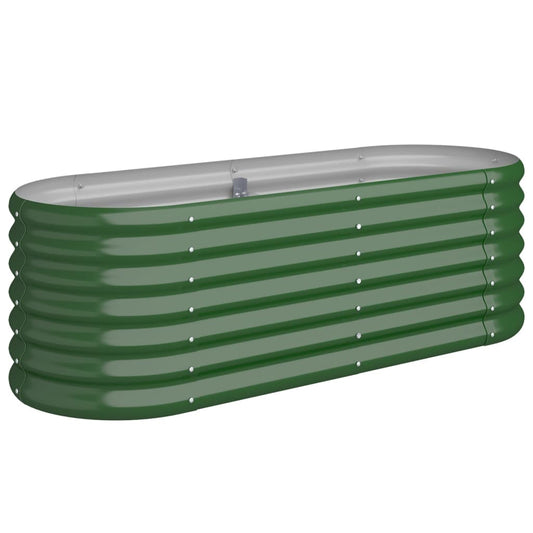 vidaXL Garden Raised Bed | Green | Powder-coated steel | Medium |  Durable