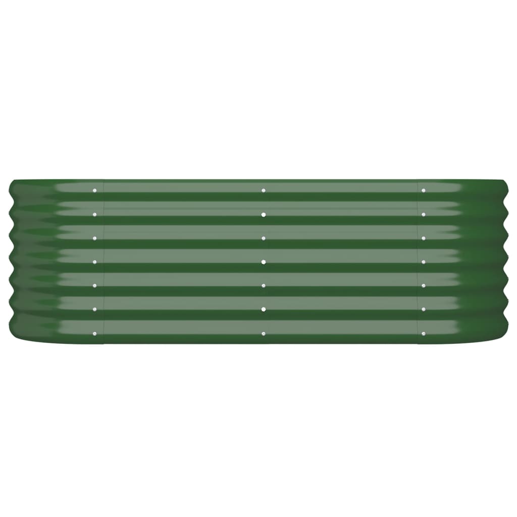 vidaXL Garden Raised Bed | Green | Powder-coated steel | Medium |  Durable