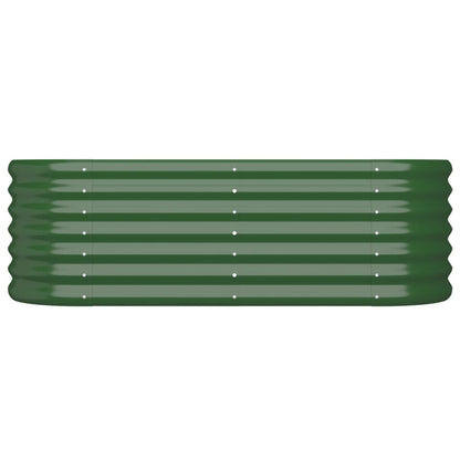 vidaXL Garden Raised Bed | Green | Powder-coated steel | Medium |  Durable