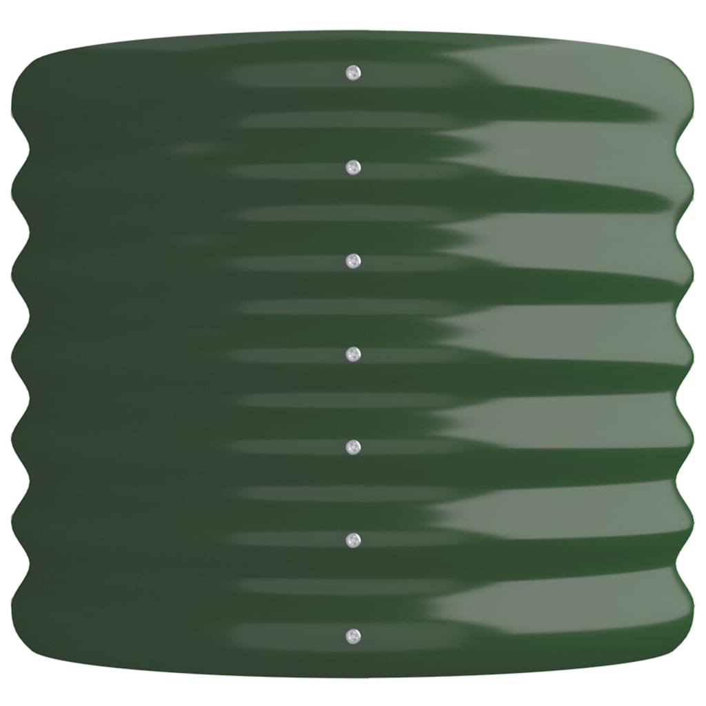 vidaXL Garden Raised Bed | Green | Powder-coated steel | Medium |  Durable
