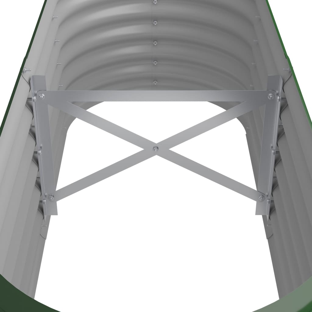 vidaXL Garden Raised Bed | Green | Powder-coated steel | Medium |  Durable