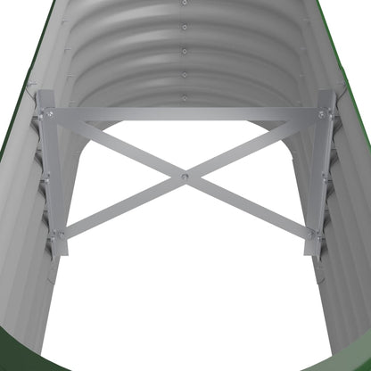 vidaXL Garden Raised Bed | Green | Powder-coated steel | Medium |  Durable