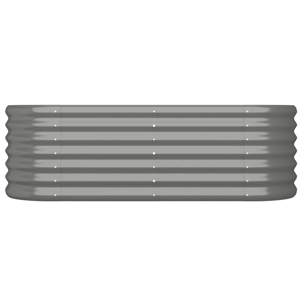 vidaXL Garden Raised Bed | Grey | Powder-coated steel | Large | Durable