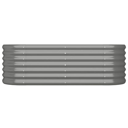vidaXL Garden Raised Bed | Grey | Powder-coated steel | Large | Durable