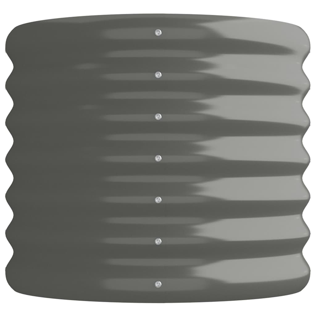 vidaXL Garden Raised Bed | Grey | Powder-coated steel | Large | Durable