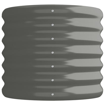 vidaXL Garden Raised Bed | Grey | Powder-coated steel | Large | Durable