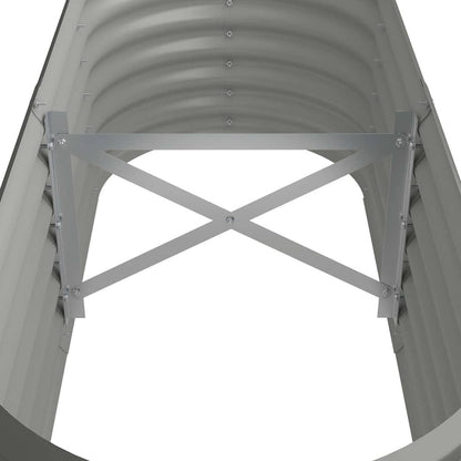 vidaXL Garden Raised Bed | Grey | Powder-coated steel | Large | Durable