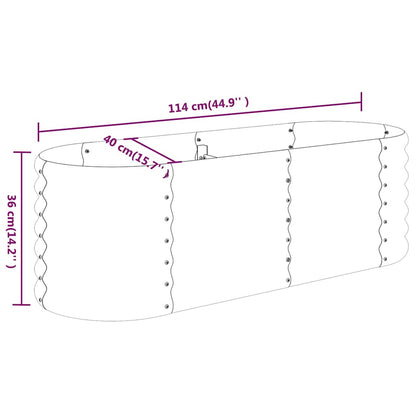 vidaXL Garden Raised Bed | Grey | Powder-coated steel | Large | Durable