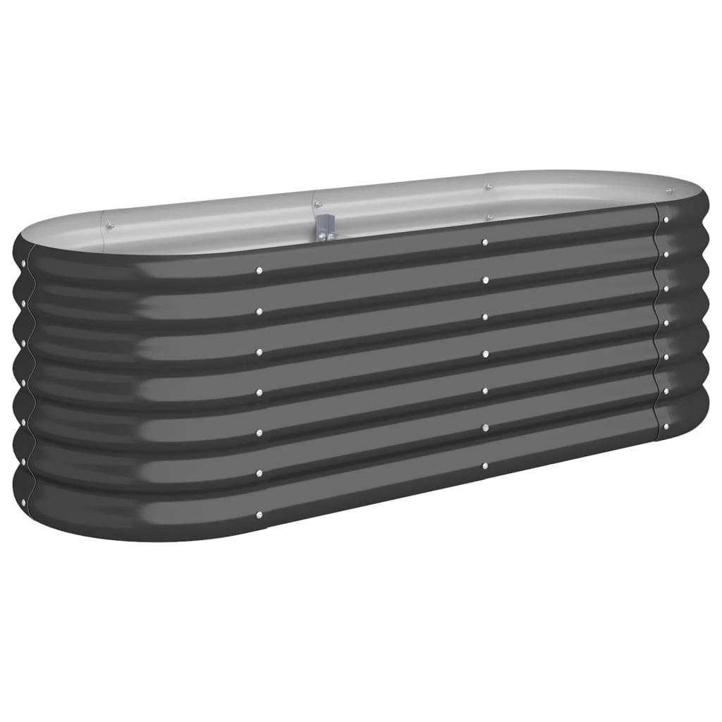 vidaXL Garden Raised Bed | Anthracite | Powder-coated steel | Medium | Durable