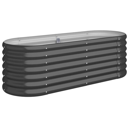 vidaXL Garden Raised Bed | Anthracite | Powder-coated steel | Medium | Durable