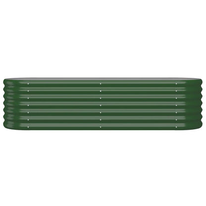 vidaXL Garden Raised Bed Galvanised Steel 152x40x36 cm Green