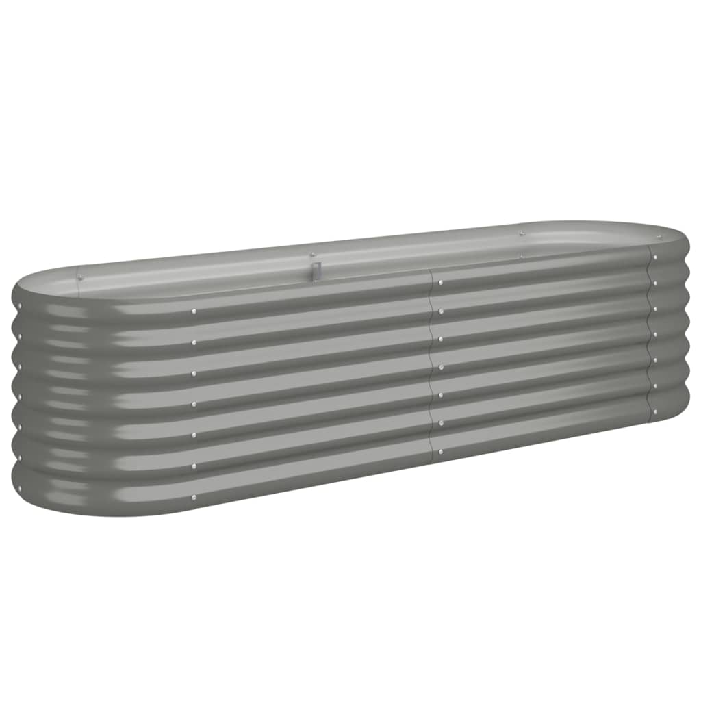 vidaXL Garden Raised Bed | Grey | Powder-coated steel | 152 x 40 x 36 cm