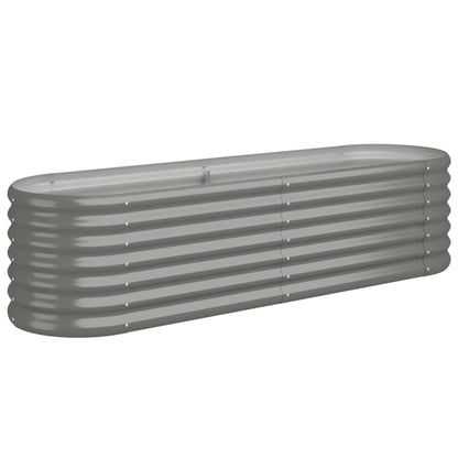 vidaXL Garden Raised Bed | Grey | Powder-coated steel | 152 x 40 x 36 cm