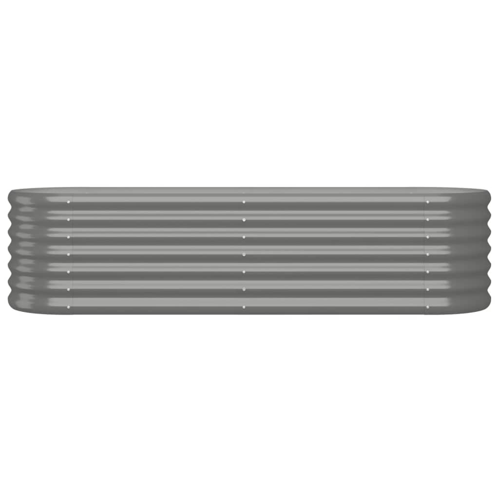 vidaXL Garden Raised Bed | Grey | Powder-coated steel | 152 x 40 x 36 cm