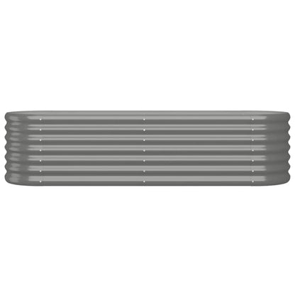 vidaXL Garden Raised Bed | Grey | Powder-coated steel | 152 x 40 x 36 cm