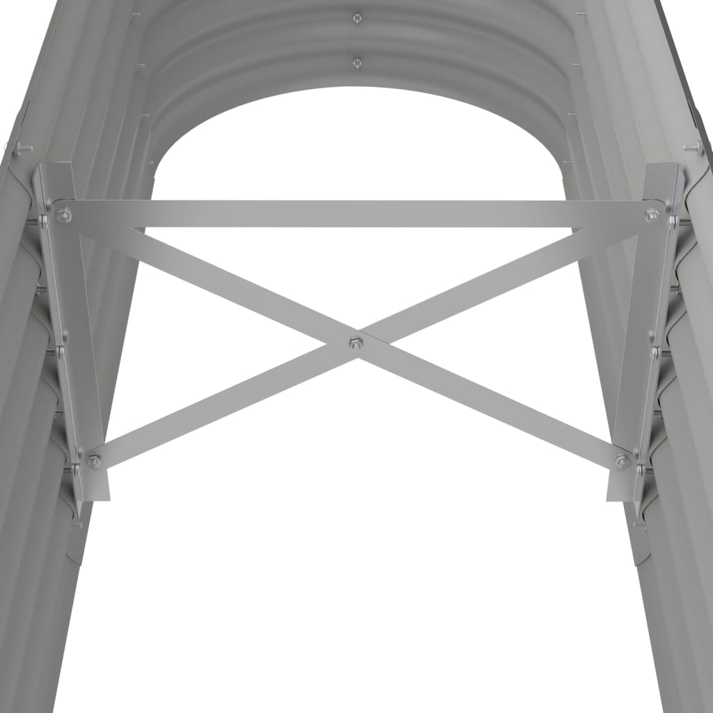 vidaXL Garden Raised Bed | Grey | Powder-coated steel | 152 x 40 x 36 cm