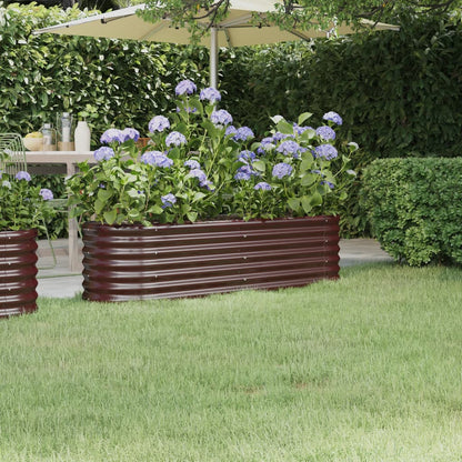 vidaXL Garden Raised Bed Powder-coated Steel 152x40x36 cm Brown