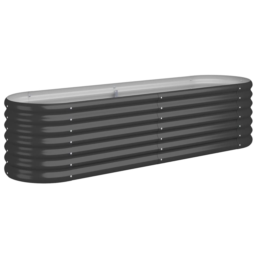 vidaXL Garden Raised Bed | Anthracite | Powder-coated steel | Large | Durable
