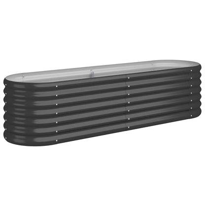 vidaXL Garden Raised Bed | Anthracite | Powder-coated steel | Large | Durable