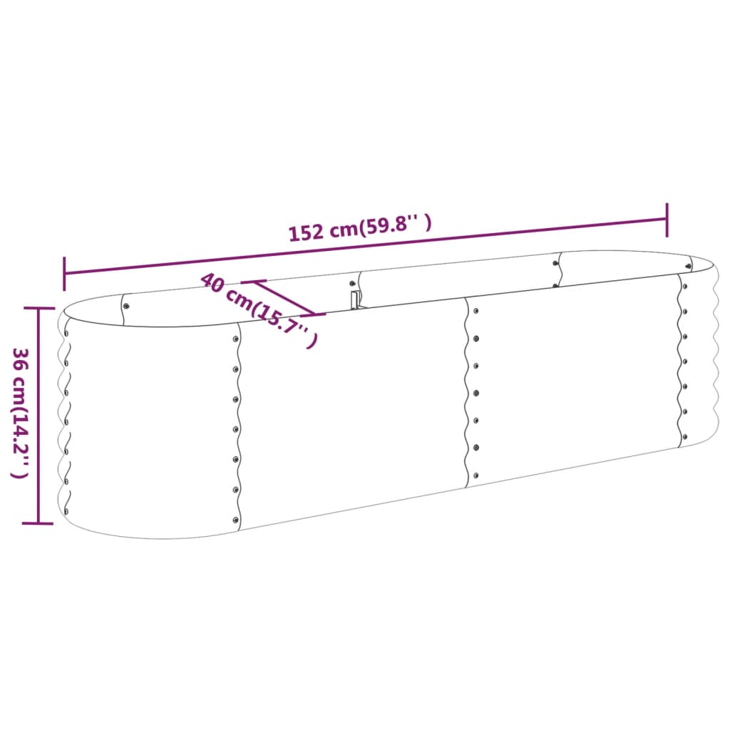vidaXL Garden Raised Bed | Anthracite | Powder-coated steel | Large | Durable