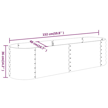 vidaXL Garden Raised Bed | Anthracite | Powder-coated steel | Large | Durable