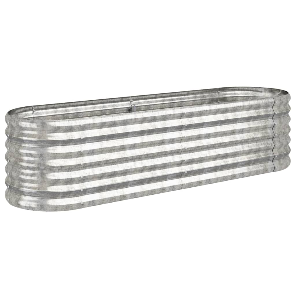 vidaXL Garden Raised Bed | Silver | Powder-coated steel | 152 cm x 40 cm x 36 cm