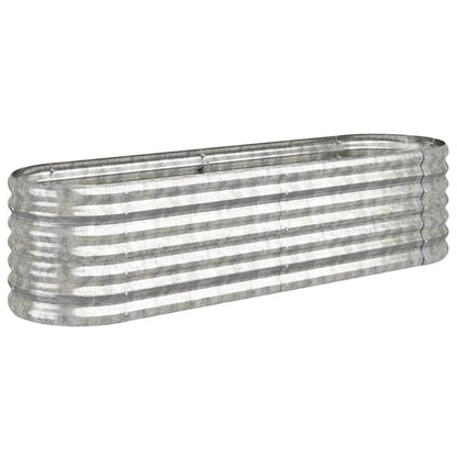 vidaXL Garden Raised Bed | Silver | Powder-coated steel | 152 cm x 40 cm x 36 cm