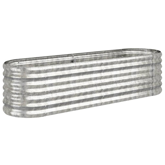 vidaXL Garden Raised Bed | Silver | Powder-coated steel | 152 cm x 40 cm x 36 cm