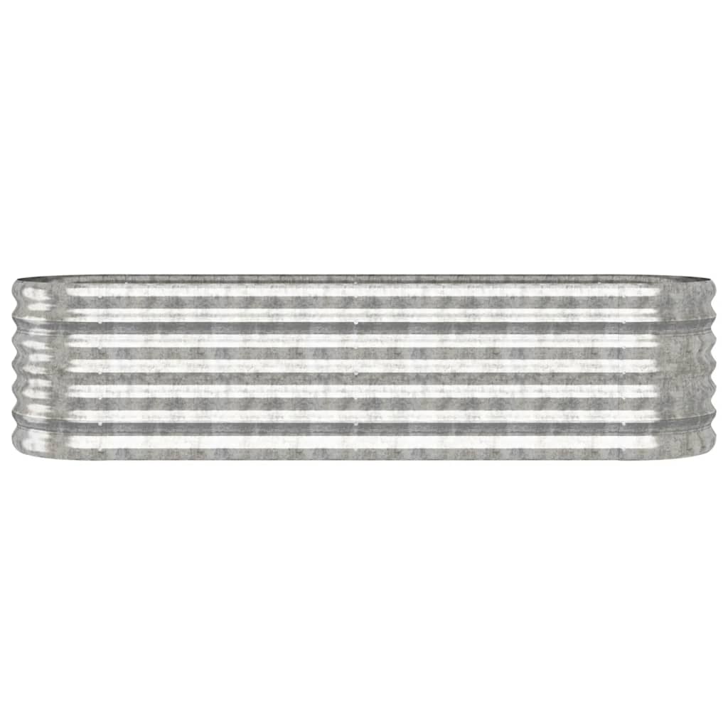 vidaXL Garden Raised Bed | Silver | Powder-coated steel | 152 cm x 40 cm x 36 cm