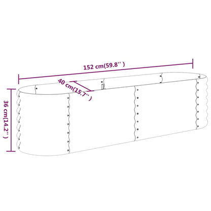 vidaXL Garden Raised Bed | Silver | Powder-coated steel | 152 cm x 40 cm x 36 cm