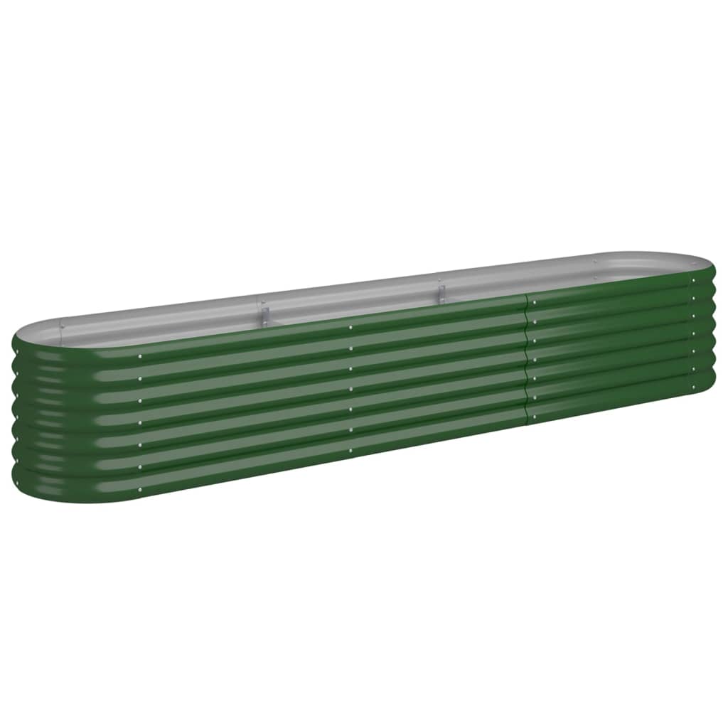 vidaXL Garden Raised Bed | Green | Powder-coated steel | 224x40x36 cm