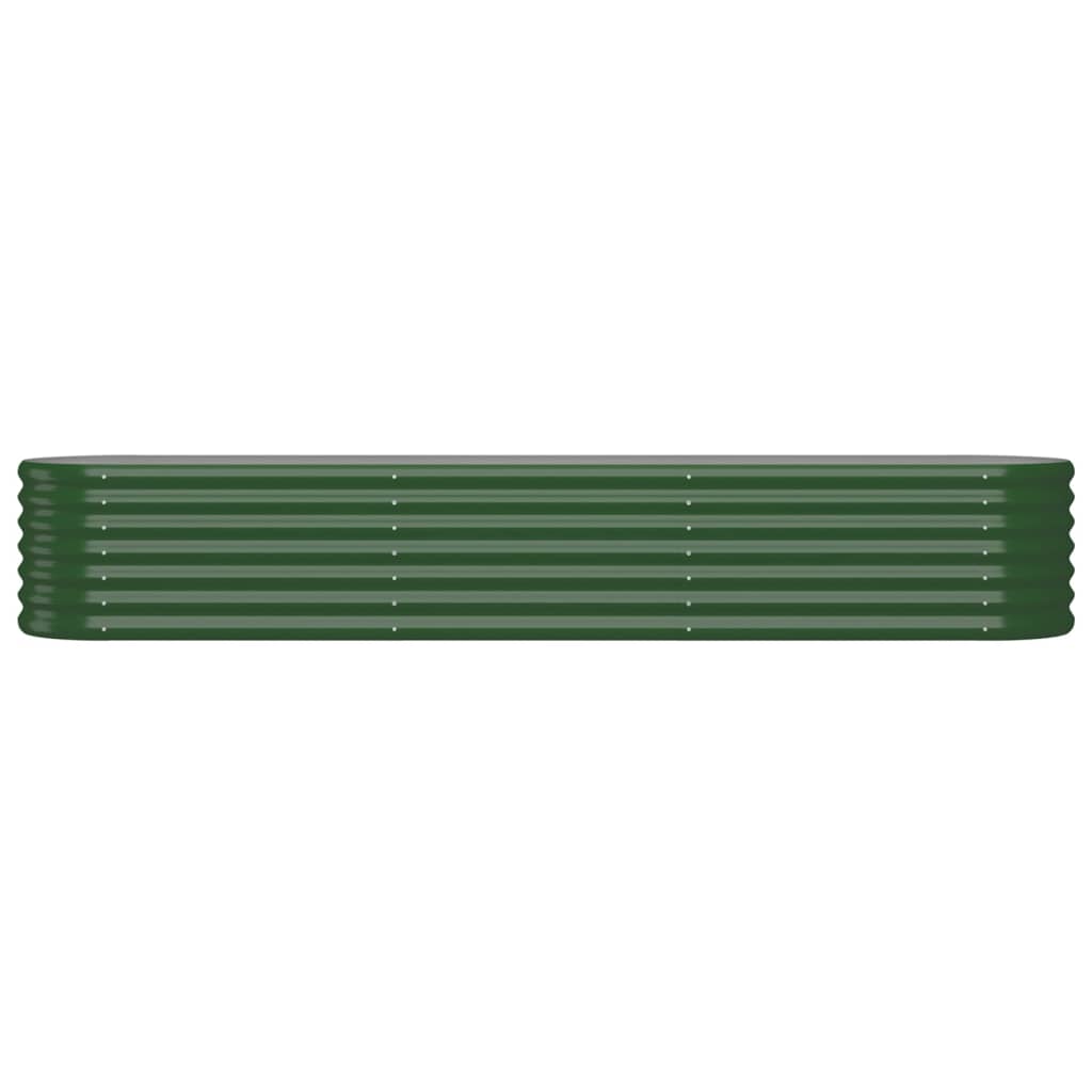 vidaXL Garden Raised Bed | Green | Powder-coated steel | 224x40x36 cm