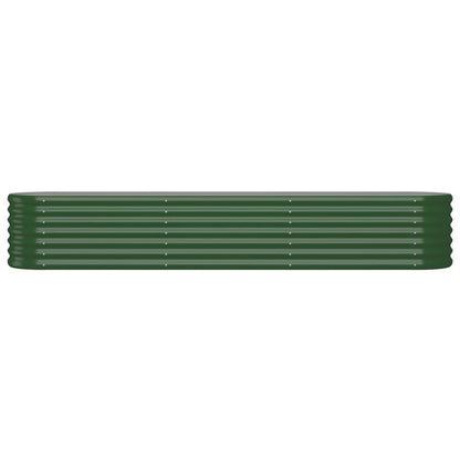 vidaXL Garden Raised Bed | Green | Powder-coated steel | 224x40x36 cm