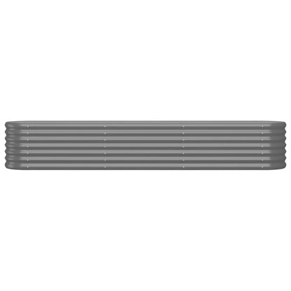 vidaXL Garden Raised Bed | Grey | Powder-coated steel | Large | Durable