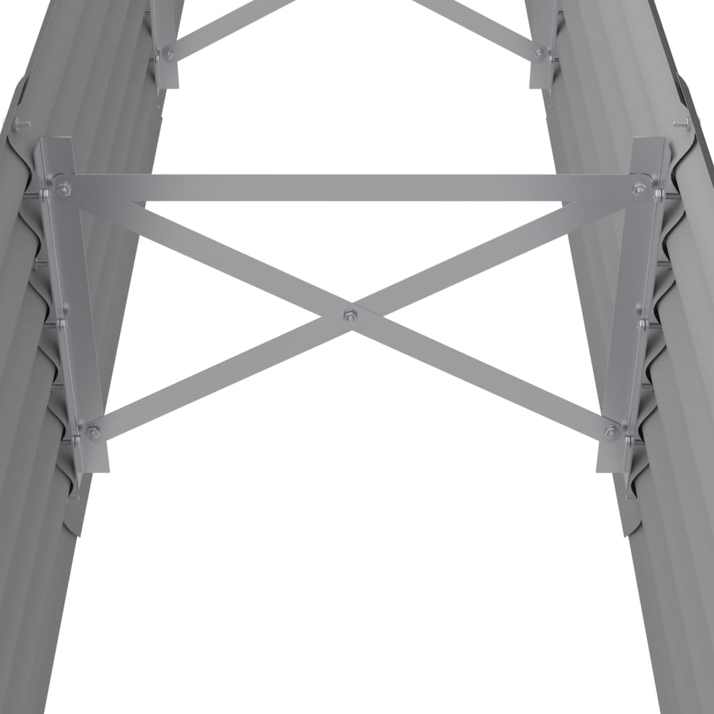 vidaXL Garden Raised Bed | Grey | Powder-coated steel | Large | Durable